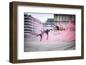 Tricking with Ahmed Chouikhi, Mehdi Ahrad & Kevin Karlton-Tristan Shu-Framed Photographic Print