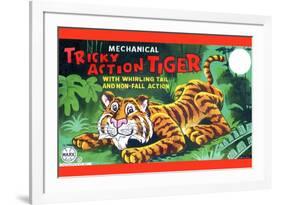 Tricky Action Tiger-null-Framed Art Print