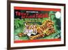 Tricky Action Tiger-null-Framed Art Print