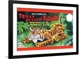 Tricky Action Tiger-null-Framed Art Print