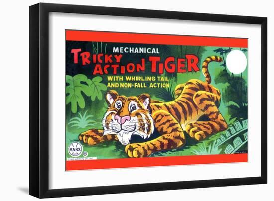 Tricky Action Tiger-null-Framed Art Print