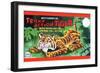 Tricky Action Tiger-null-Framed Art Print