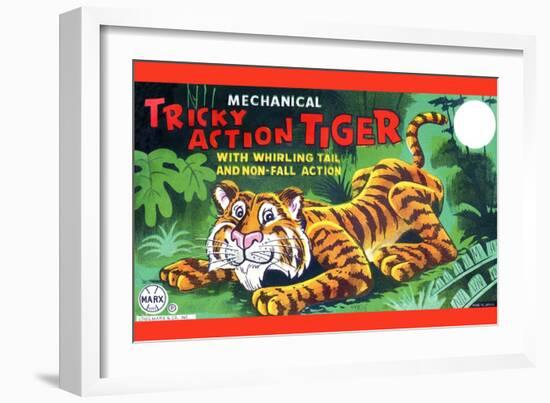 Tricky Action Tiger-null-Framed Art Print