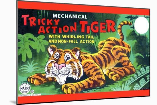Tricky Action Tiger-null-Mounted Art Print