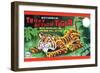 Tricky Action Tiger-null-Framed Art Print