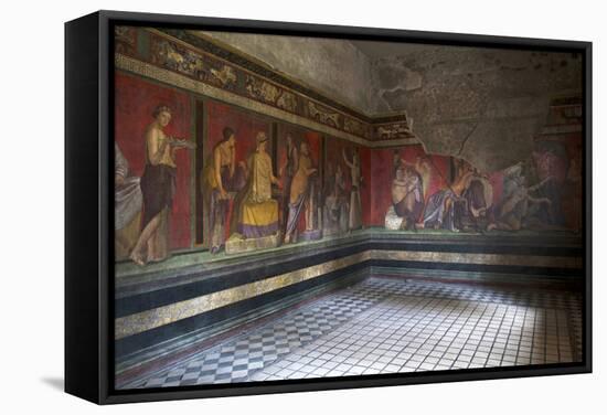 Triclinium Frescoes, Villa Dei Misteri, Pompeii, Campania, Italy-Oliviero Olivieri-Framed Stretched Canvas