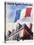 Tricolour over a French Town Hall-null-Stretched Canvas