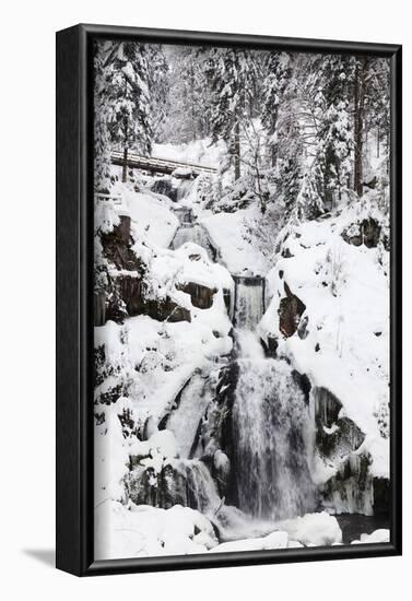 Trieberg waterfalls in winter, Black Forest, Baden-Wurttemberg, Germany-Markus Lange-Framed Photographic Print