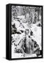 Trieberg waterfalls in winter, Black Forest, Baden-Wurttemberg, Germany-Markus Lange-Framed Stretched Canvas