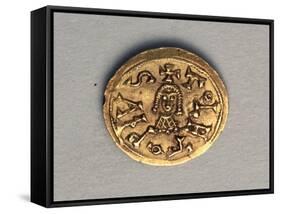 Triens of Recared I, King of Visigoths in Spain, Verso. Visigothic Coins, 6th Century-null-Framed Stretched Canvas