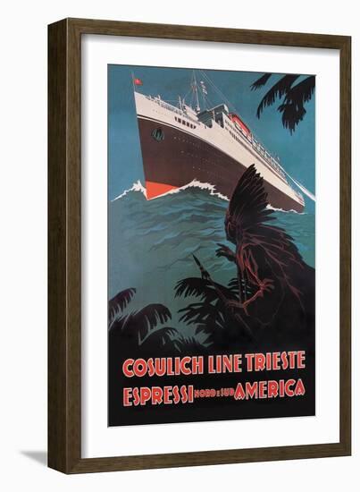 Trieste Cruise Line to North and South America-A. Dondov-Framed Art Print