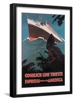 Trieste Cruise Line to North and South America-A. Dondov-Framed Art Print