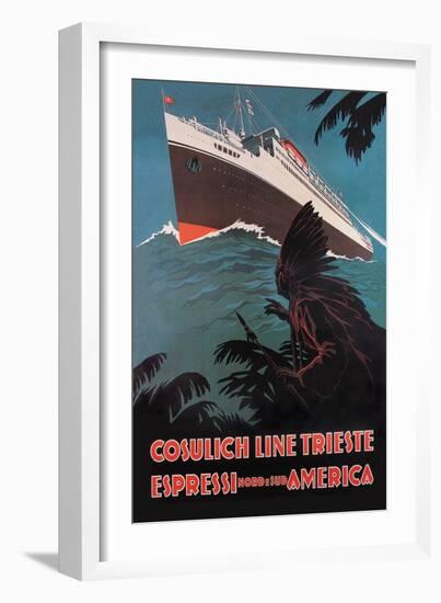 Trieste Cruise Line to North and South America-A. Dondov-Framed Art Print