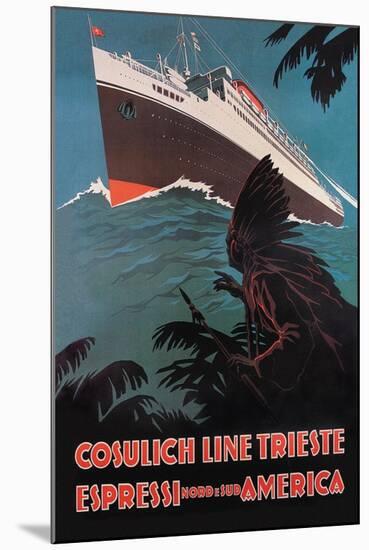 Trieste Cruise Line to North and South America-A. Dondov-Mounted Art Print