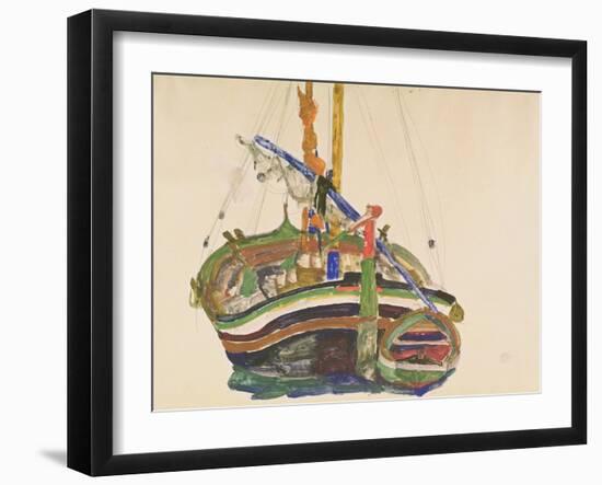 Trieste Fishing Boat, 1912-Egon Schiele-Framed Giclee Print