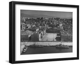 Trieste Harbor Showing Area Where Most Political Demonstrating Is Held-null-Framed Photographic Print