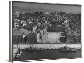 Trieste Harbor Showing Area Where Most Political Demonstrating Is Held-null-Framed Photographic Print