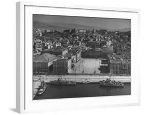 Trieste Harbor Showing Area Where Most Political Demonstrating Is Held-null-Framed Photographic Print