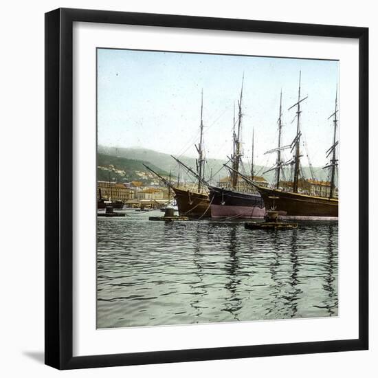 Trieste (Italy), the Port Seen from St, Charles' Jetty, Circa 18905-Leon, Levy et Fils-Framed Photographic Print