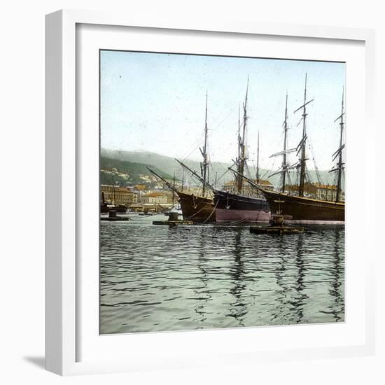 Trieste (Italy), the Port Seen from St, Charles' Jetty, Circa 18905-Leon, Levy et Fils-Framed Photographic Print