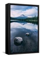 Trillium Clouds in Reflection, Summer Mount Hood Wilderness Oregon-Vincent James-Framed Stretched Canvas