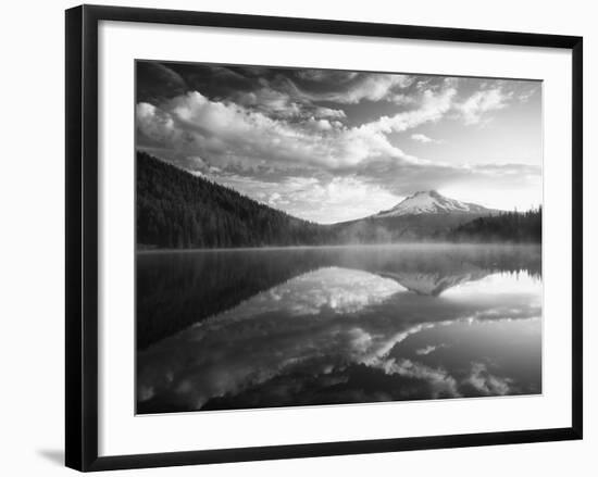 Trillium Lake, Mt Hood National Forest, Mt Hood Wilderness Area, Oregon, USA-Adam Jones-Framed Photographic Print