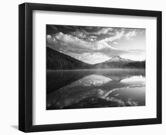 Trillium Lake, Mt Hood National Forest, Mt Hood Wilderness Area, Oregon, USA-Adam Jones-Framed Photographic Print