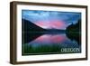 Trillium Lake, Oregon Sunset-Lantern Press-Framed Art Print