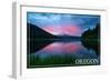 Trillium Lake, Oregon Sunset-Lantern Press-Framed Art Print