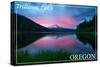 Trillium Lake, Oregon Sunset-Lantern Press-Stretched Canvas