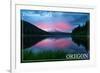 Trillium Lake, Oregon Sunset-Lantern Press-Framed Art Print