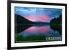 Trillium Lake, Oregon Sunset-Lantern Press-Framed Art Print