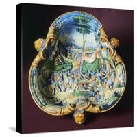 Trilobate Bowl with Scene from Stories of Hannibal, Ca 1560-1570-null-Stretched Canvas