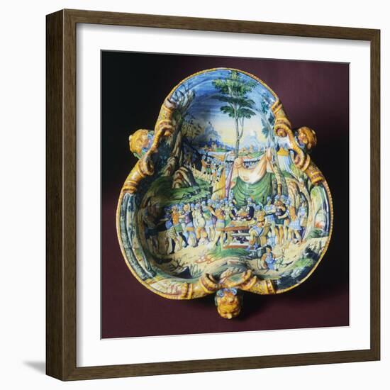 Trilobate Bowl with Scene from Stories of Hannibal, Ca 1560-1570-null-Framed Giclee Print