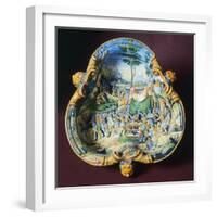 Trilobate Bowl with Scene from Stories of Hannibal, Ca 1560-1570-null-Framed Giclee Print