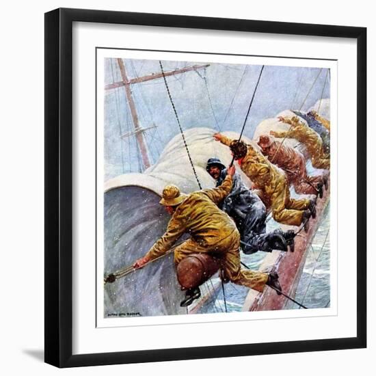 "Trim the Sails!,"March 18, 1933-Anton Otto Fischer-Framed Giclee Print