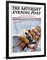 "Trim the Sails!," Saturday Evening Post Cover, March 18, 1933-Anton Otto Fischer-Framed Giclee Print