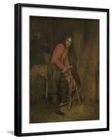 Trimming Bales of Hay-Caspar Netscher-Framed Art Print