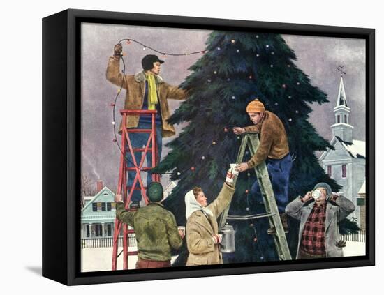 Trimming Christmas Tree, 1948-null-Framed Stretched Canvas