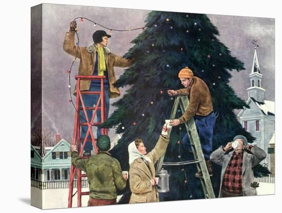 Trimming Christmas Tree, 1948-null-Stretched Canvas