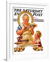 "Trimming the Pie," Saturday Evening Post Cover, November 23, 1935-Joseph Christian Leyendecker-Framed Giclee Print