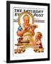 "Trimming the Pie," Saturday Evening Post Cover, November 23, 1935-Joseph Christian Leyendecker-Framed Giclee Print