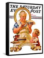 "Trimming the Pie," Saturday Evening Post Cover, November 23, 1935-Joseph Christian Leyendecker-Framed Stretched Canvas