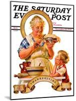 "Trimming the Pie," Saturday Evening Post Cover, November 23, 1935-Joseph Christian Leyendecker-Mounted Giclee Print