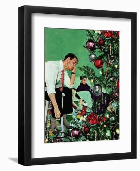 "Trimming the Tree," December 24, 1949-George Hughes-Framed Premium Giclee Print