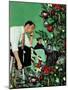 "Trimming the Tree," December 24, 1949-George Hughes-Mounted Giclee Print