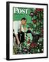 "Trimming the Tree," Saturday Evening Post Cover, December 24, 1949-George Hughes-Framed Giclee Print