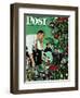 "Trimming the Tree," Saturday Evening Post Cover, December 24, 1949-George Hughes-Framed Giclee Print