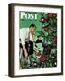 "Trimming the Tree," Saturday Evening Post Cover, December 24, 1949-George Hughes-Framed Giclee Print