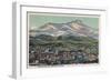 Trinidad, Colorado - Fisher's Peak and City View-Lantern Press-Framed Art Print